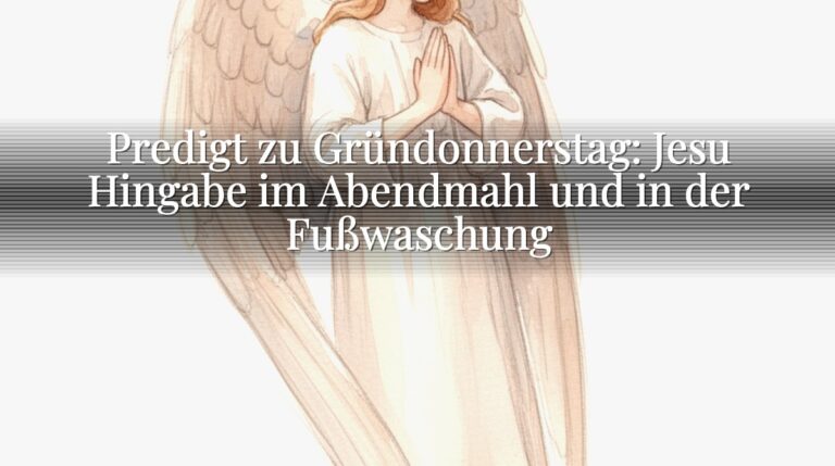 Predigt zu Gründonnerstag: Jesu Hingabe im Abendmahl und in der Fußwaschung