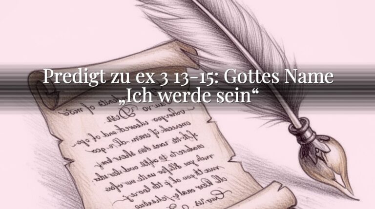 Predigt zu ex 3 13-15: Gottes Name „Ich werde sein“
