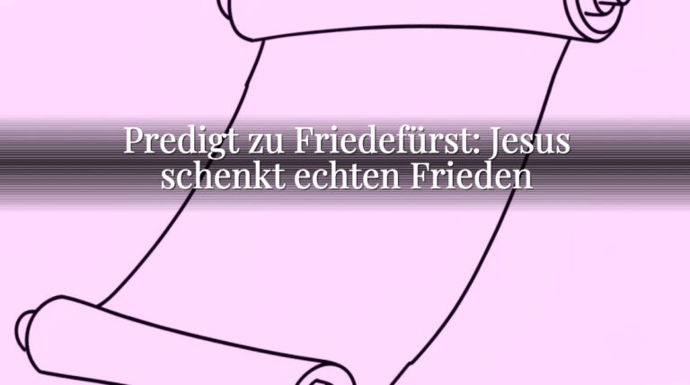 Predigt zu Friedefürst: Jesus schenkt echten Frieden