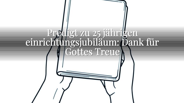 Predigt zu 25 jährigen einrichtungsjubiläum: Dank für Gottes Treue