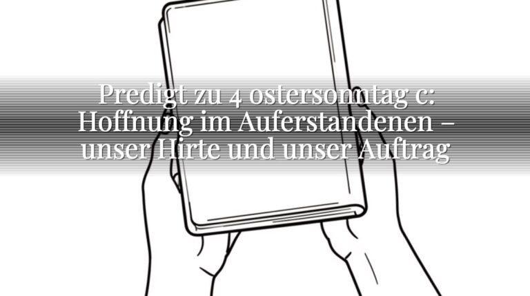 Predigt zu 4 ostersonntag c: Hoffnung im Auferstandenen – unser Hirte und unser Auftrag