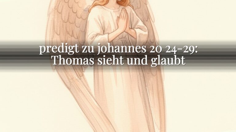 predigt zu johannes 20 24-29: Thomas sieht und glaubt