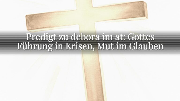 Predigt zu debora im at: Gottes Führung in Krisen, Mut im Glauben