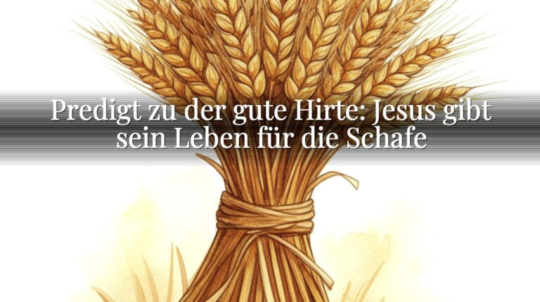 Predigt zu der gute Hirte: Jesus gibt sein Leben für die Schafe