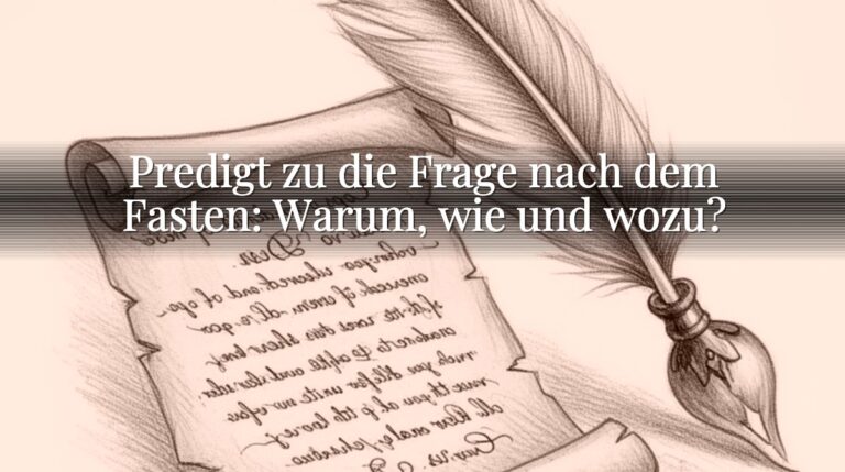 Predigt zu die Frage nach dem Fasten: Warum, wie und wozu?