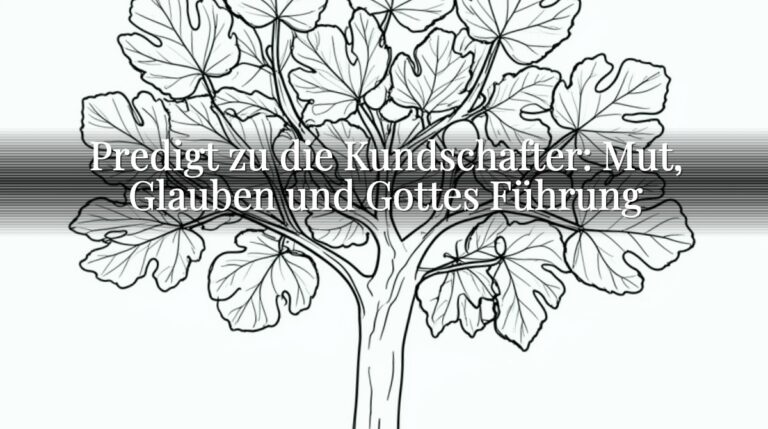 Predigt zu die Kundschafter: Mut, Glauben und Gottes Führung