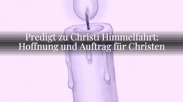 Predigt zu Christi Himmelfahrt: Hoffnung und Auftrag für Christen Predigt zu Christi Himmelfahrt: Hoffnung und Auftrag für Christen