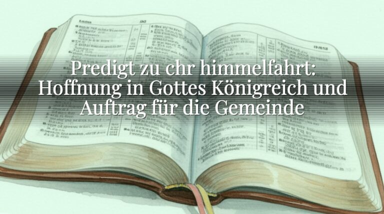 Predigt zu chr himmelfahrt: Hoffnung in Gottes Königreich und Auftrag für die Gemeinde Predigt zu chr himmelfahrt: Hoffnung in Gottes Königreich und Auftrag für die Gemeinde
