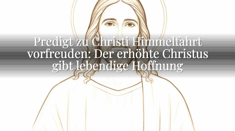 Predigt zu Christi Himmelfahrt vorfreuden: Der erhöhte Christus gibt lebendige Hoffnung Predigt zu Christi Himmelfahrt vorfreuden: Der erhöhte Christus gibt lebendige Hoffnung