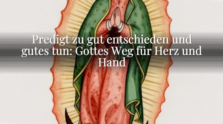 Predigt zu gut entschieden und gutes tun: Gottes Weg für Herz und Hand