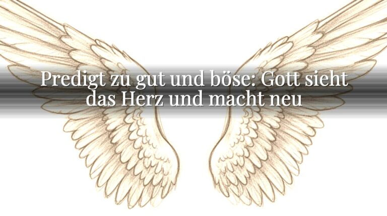 Predigt zu gut und böse: Gott sieht das Herz und macht neu