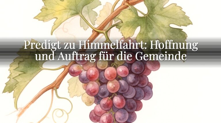 Predigt zu Himmelfahrt: Hoffnung und Auftrag für die Gemeinde Predigt zu Himmelfahrt: Hoffnung und Auftrag für die Gemeinde