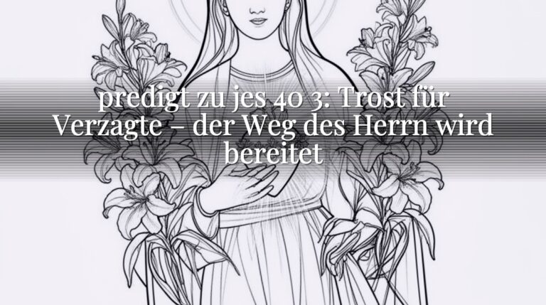 predigt zu jes 40 3: Trost für Verzagte – der Weg des Herrn wird bereitet