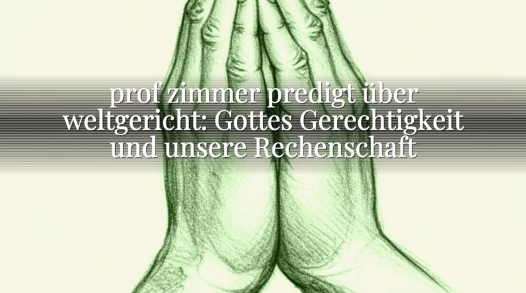 prof zimmer predigt über weltgericht: Gottes Gerechtigkeit und unsere Rechenschaft