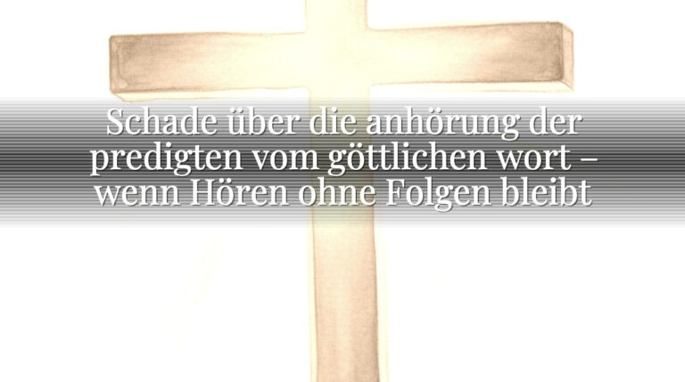 Schade über die anhörung der predigten vom göttlichen wort – wenn Hören ohne Folgen bleibt