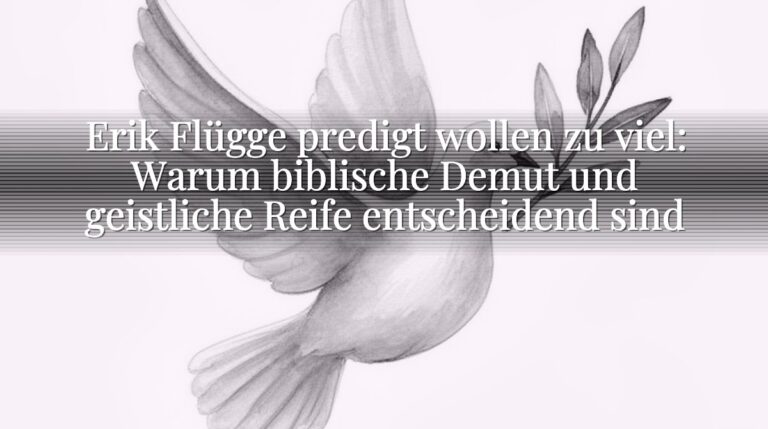 Erik Flügge predigt wollen zu viel: Warum biblische Demut und geistliche Reife entscheidend sind