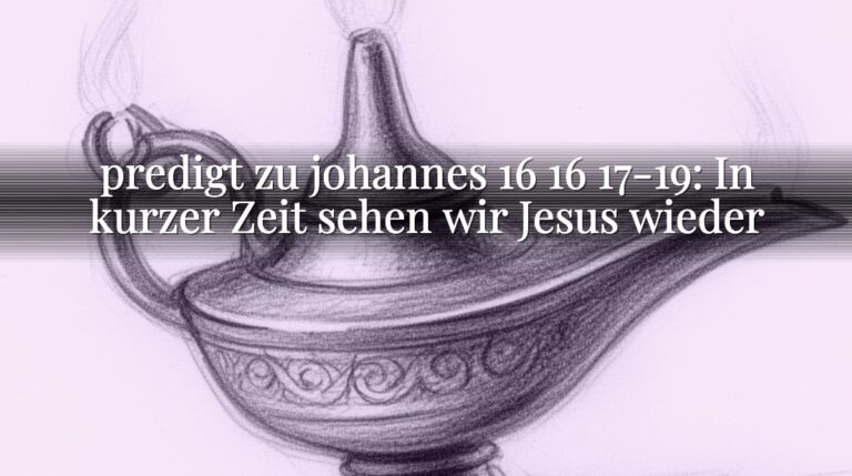 predigt zu johannes 16 16 17-19: In kurzer Zeit sehen wir Jesus wieder
