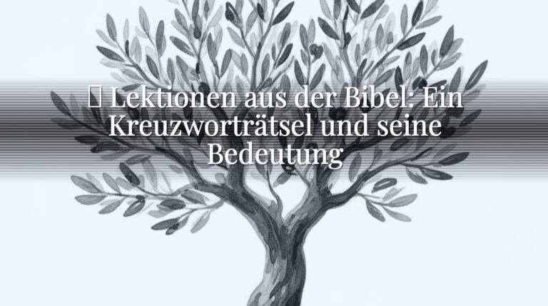 ᐅ Lektionen aus der Bibel: Ein Kreuzworträtsel und seine Bedeutung