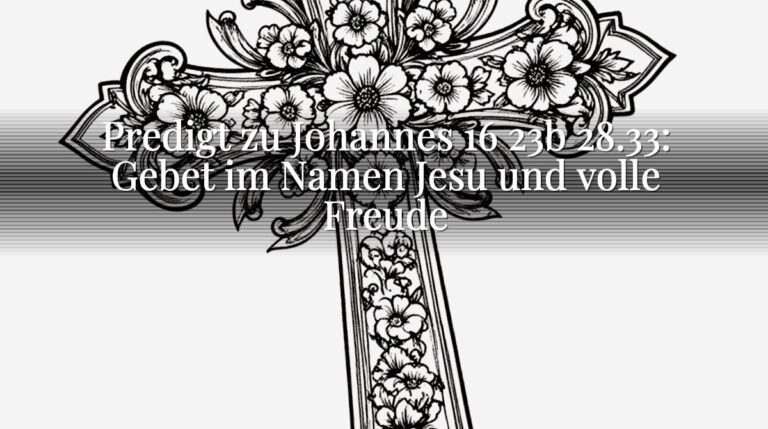 Predigt zu Johannes 16 23b 28.33: Gebet im Namen Jesu und volle Freude