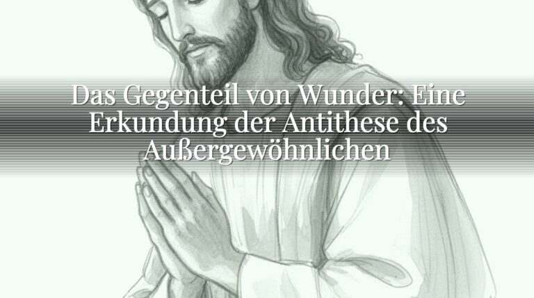 Das Gegenteil von Wunder: Eine Erkundung der Antithese des Außergewöhnlichen