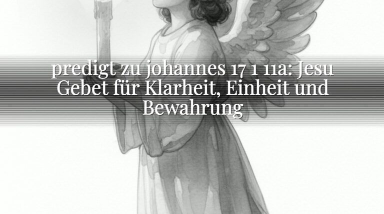 predigt zu johannes 17 1 11a: Jesu Gebet für Klarheit, Einheit und Bewahrung