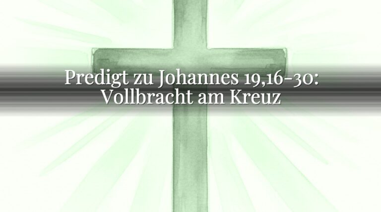 Predigt zu Johannes 19,16-30: Vollbracht am Kreuz
