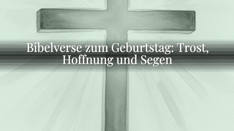 Bibelverse zum Geburtstag: Trost, Hoffnung und Segen