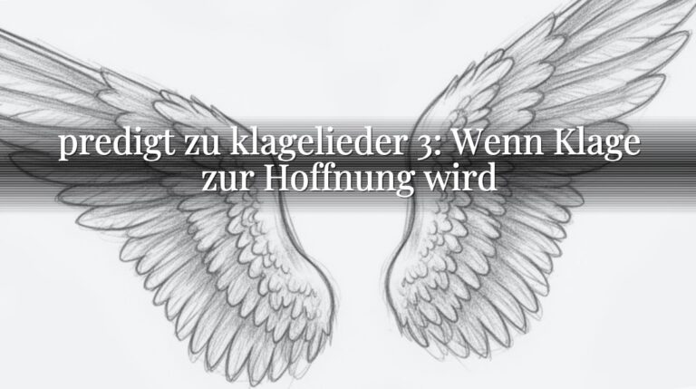 predigt zu klagelieder 3: Wenn Klage zur Hoffnung wird