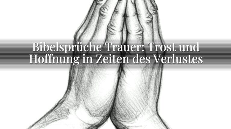 Bibelsprüche Trauer: Trost und Hoffnung in Zeiten des Verlustes