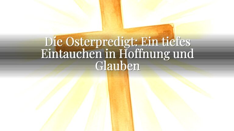 Die Osterpredigt: Ein tiefes Eintauchen in Hoffnung und Glauben