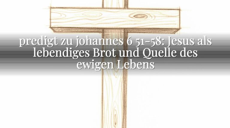 predigt zu johannes 6 51-58: Jesus als lebendiges Brot und Quelle des ewigen Lebens