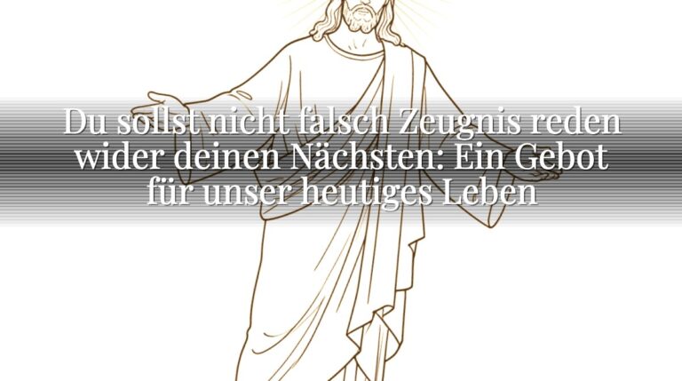Du sollst nicht falsch Zeugnis reden wider deinen Nächsten: Ein Gebot für unser heutiges Leben