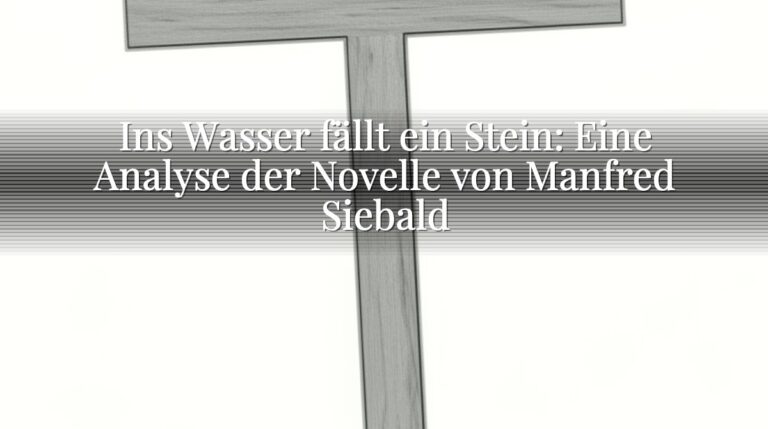 Ins Wasser fällt ein Stein: Eine Analyse der Novelle von Manfred Siebald