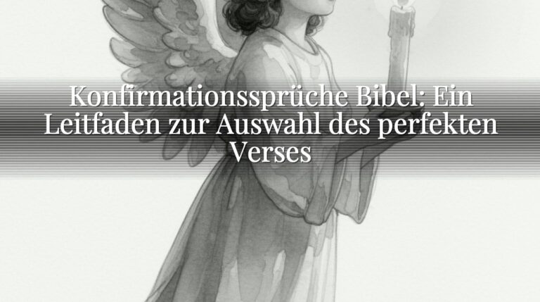 Konfirmationssprüche Bibel: Ein Leitfaden zur Auswahl des perfekten Verses