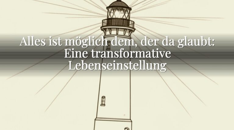 Alles ist möglich dem, der da glaubt: Eine transformative Lebenseinstellung Alles ist möglich dem, der da glaubt: Eine transformative Lebenseinstellung