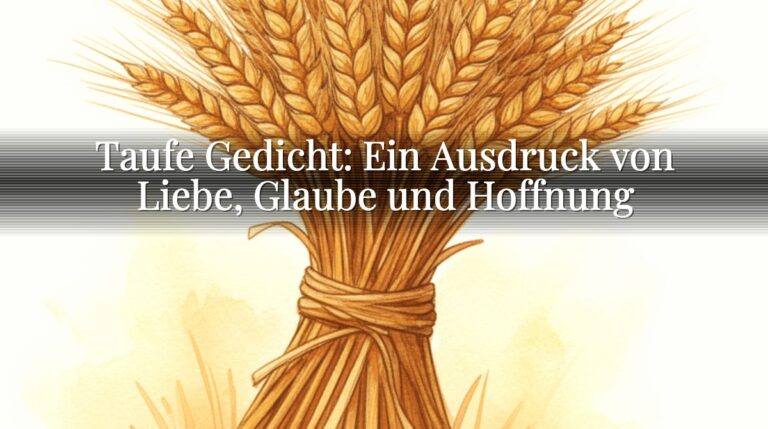 Taufe Gedicht: Ein Ausdruck von Liebe, Glaube und Hoffnung