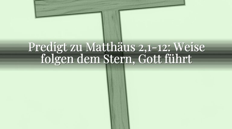 Predigt zu Matthäus 2,1-12: Weise folgen dem Stern, Gott führt