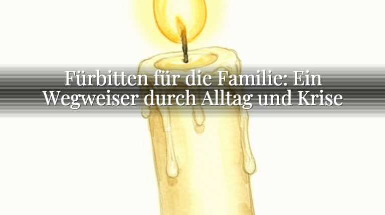 Fürbitten für die Familie: Ein Wegweiser durch Alltag und Krise