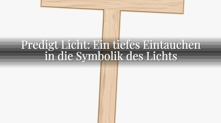 Predigt Licht: Ein tiefes Eintauchen in die Symbolik des Lichts