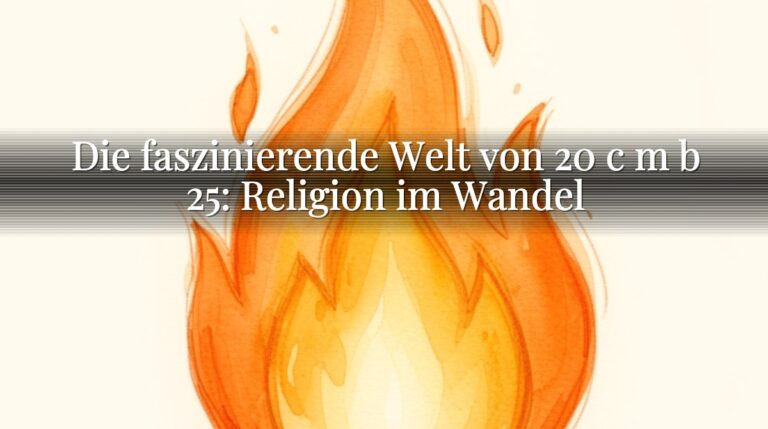 Die faszinierende Welt von 20 c m b 25: Religion im Wandel