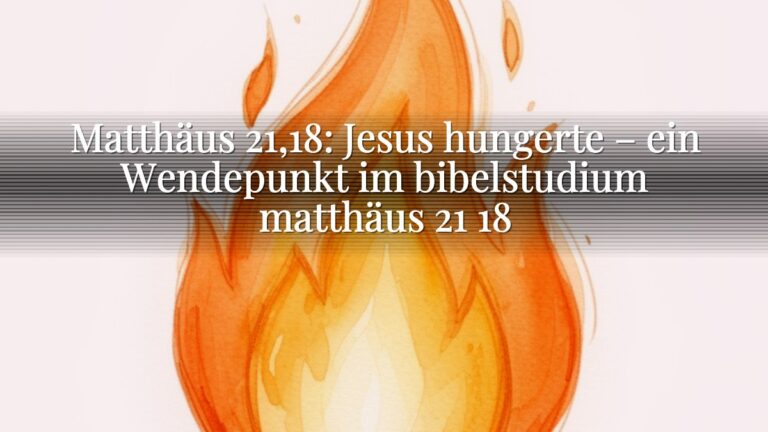 Matthäus 21,18: Jesus hungerte – ein Wendepunkt im bibelstudium matthäus 21 18