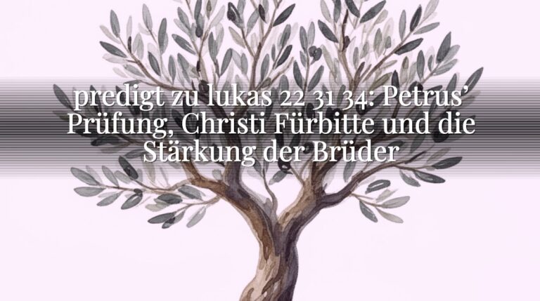 predigt zu lukas 22 31 34: Petrus’ Prüfung, Christi Fürbitte und die Stärkung der Brüder