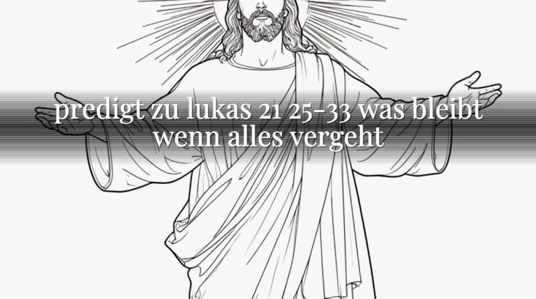 predigt zu lukas 21 25-33 was bleibt wenn alles vergeht