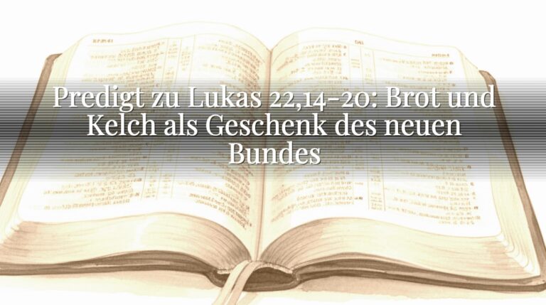 Predigt zu Lukas 22,14-20: Brot und Kelch als Geschenk des neuen Bundes