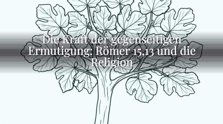 Die Kraft der gegenseitigen Ermutigung: Römer 15,13 und die Religion