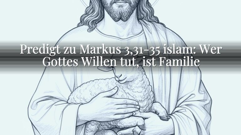 Predigt zu Markus 3,31-35 islam: Wer Gottes Willen tut, ist Familie Predigt zu Markus 3,31-35 islam: Wer Gottes Willen tut, ist Familie