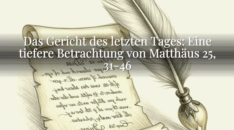 Das Gericht des letzten Tages: Eine tiefere Betrachtung von Matthäus 25, 31-46 Das Gericht des letzten Tages: Eine tiefere Betrachtung von Matthäus 25, 31-46