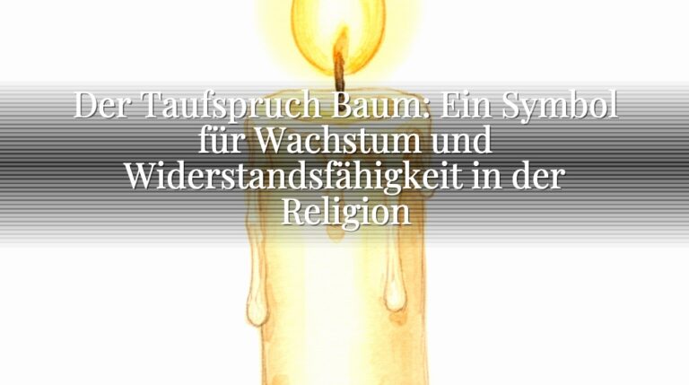 Der Taufspruch Baum: Ein Symbol für Wachstum und Widerstandsfähigkeit in der Religion Der Taufspruch Baum: Ein Symbol für Wachstum und Widerstandsfähigkeit in der Religion