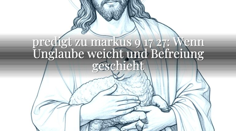 predigt zu markus 9 17 27: Wenn Unglaube weicht und Befreiung geschieht predigt zu markus 9 17 27: Wenn Unglaube weicht und Befreiung geschieht
