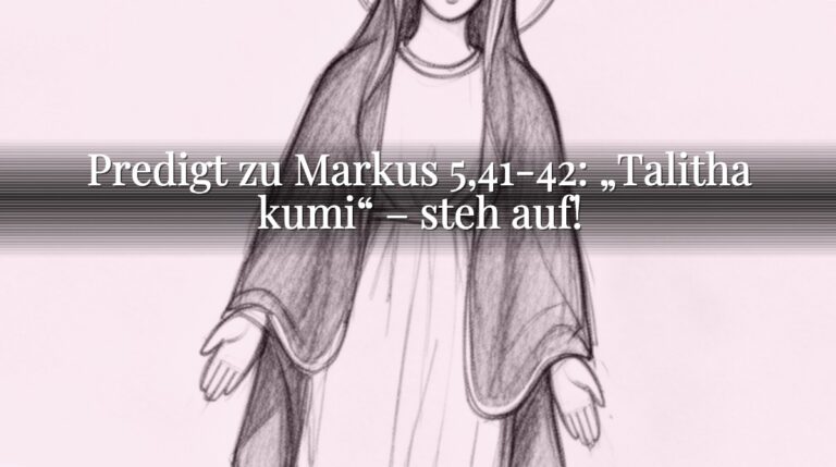Predigt zu Markus 5,41-42: „Talitha kumi“ – steh auf!